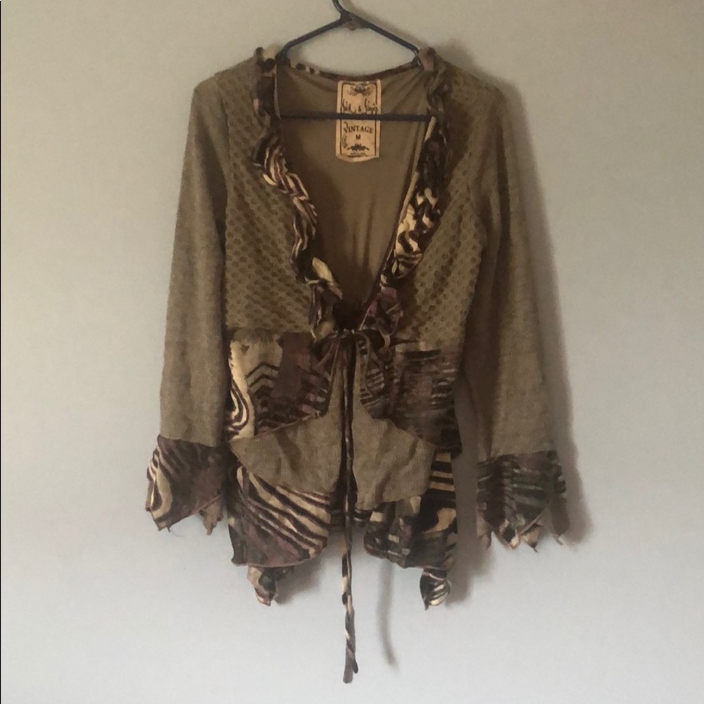 ☀️Gray and print cardigan